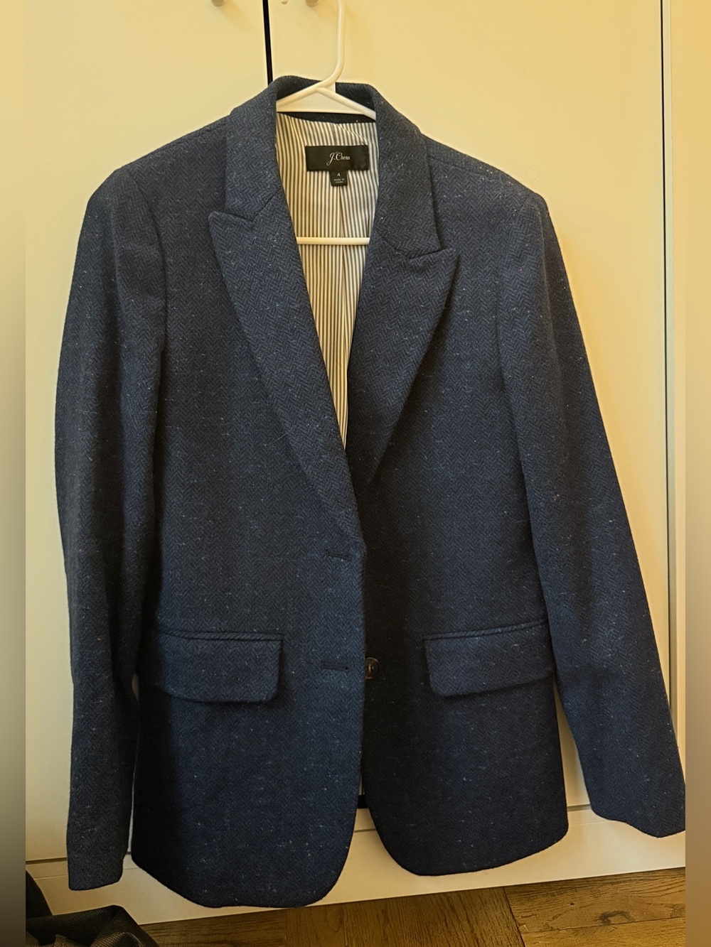 J. Crew Navy Herringbone Wool Sport Coat